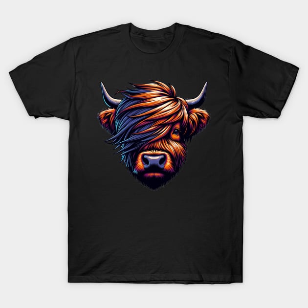 Emo Hairy Scottish Cow T-Shirt by LizardIsland